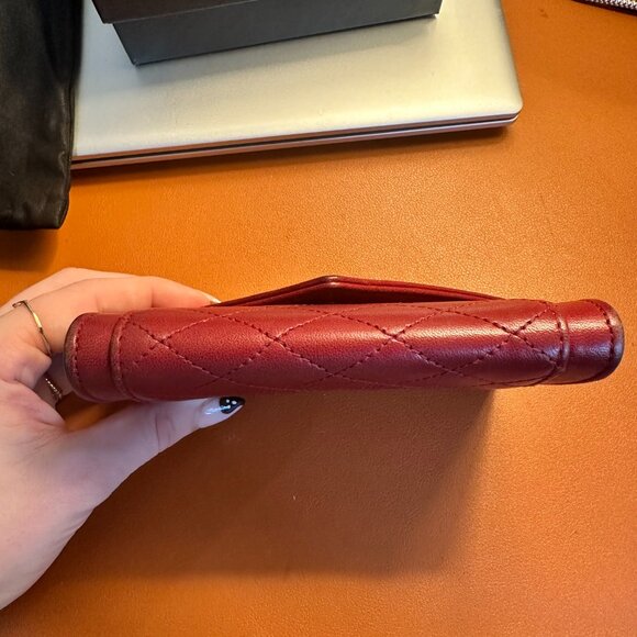 YSL Red Small Gaby Quilted Leather Envelope Wallet with Tags, Box, and Dust Bag - Picture 7 of 8